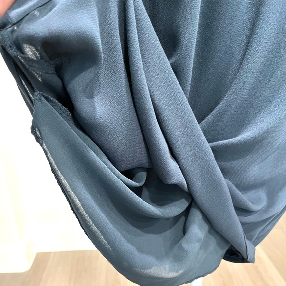 New Navy Matty Willow Clay Button Down Long Roll-up Sleeve Dress - Picture 9 of 12